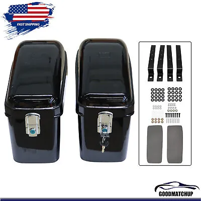 Hard Saddle Bags Trunk Luggage For Cruiser Black With Mounting Brackets • $87.85