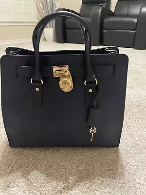 Michael Kors Hamilton Large Navy Blue Saffiano Leather Handbag - **FLASH SALE** • $100