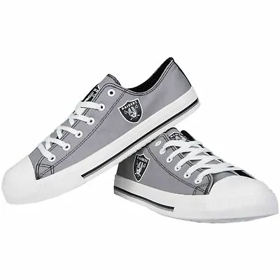 *NEW* Oakland Raiders NFL Men's Low Top Big Logo Canvas Shoes Size-8 • $34.99