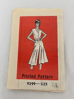 Vintage Mail Order Sewing Pattern 9399 Size 18 Wide-Leg Culotte Cropped Jumpsuit • $8.99