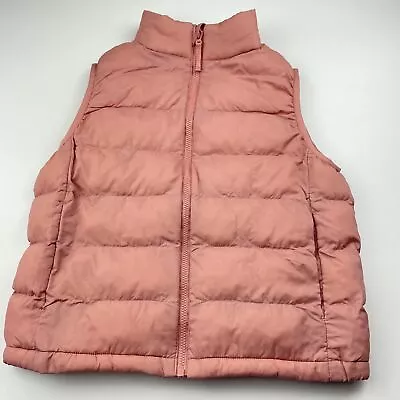 Girls Size 7-8 Uniqlo Pink Puffer Vest / Sleeveless Jacket GUC • $10.45