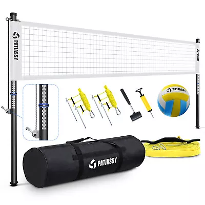 Portable Professional Volleyball Net Set Winch System Aluminum Poles +Carry Bag • $105.49