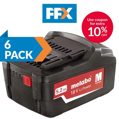 £305.06 • Buy Metabo 18v 5.2Ah Li-ion Battery Power Tool Multi Pack 6pk