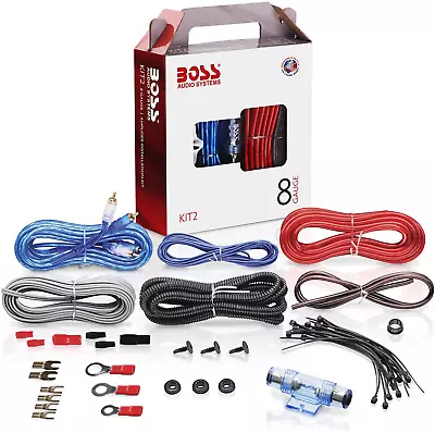BOSS Audio Systems KIT2 8 Gauge Complete Car Amplifier Installation Wiring Kit W • $35.63