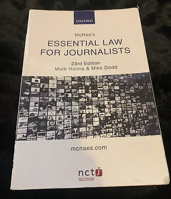 Mcnaes Essential Law For Journalists Study Book • £1