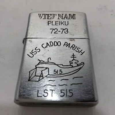 1968-69 Vintage Vietnam Zippo Oil Lighter PLEIKU USS CADDO RARISH LST515 • $78