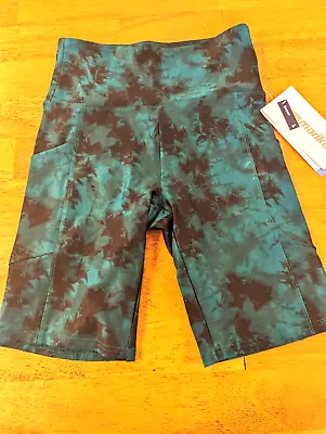Marika Womens Oriana Side Pocket Bermuda NWT S-M Everglade Dark Green Tie Dye • $19.95