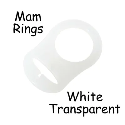 25 White Transparent Silicone MAM Ring Button Style Dummy Pacifier Clip Adapters • $17.55