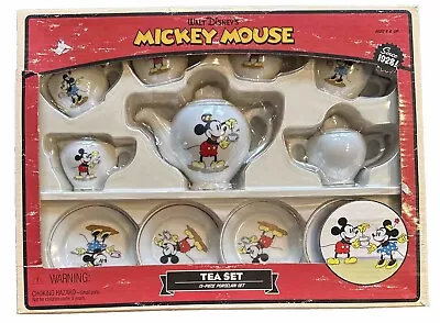 RARE Vintage Disney Mickey Mouse Porcelain 13 Pc. Tea Set Original Box • $50