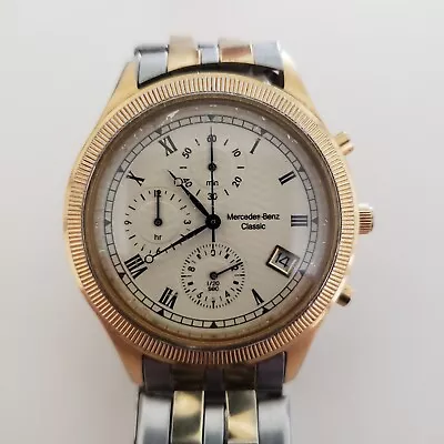 Rare Mercedes Benz Classic Chronograph Watch **NOT WORKING** MAYBE NEED BATTERY? • $50