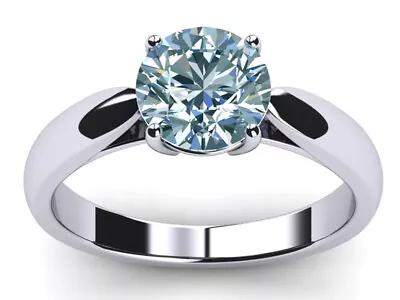 2.71 Ct Vvs1 Round Ice Blue White Moissanite Diamond Solitaire Ring 925 Silver • $1.52