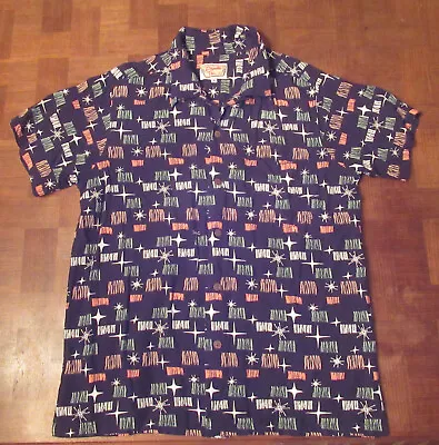 Atomik Tiki Retro Midcentury Tiki Googie Button-front Hawaiian Shirt Size XS • $29.95