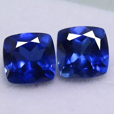 Certified Natural Montana Blue Sapphire 7x7 Mm Cushion Pair Unheated Loose Gems • $42.73
