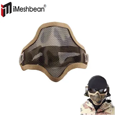 $8.38 • Buy IMeshbean Tactical Airsoft Mask Striker Steel Metal Mesh Lower Half Face Mask SD