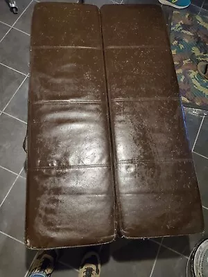 Dark Brown Leather Hide-a-bed Ottoman Fold Out Bed Full Size 6 Foot New Mattress • $135