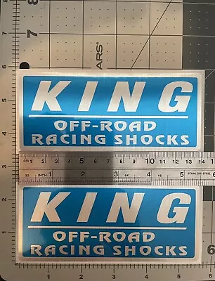 Genuine Medium King Shocks Blue Metallic Decal Sticker 5-1/2  X 2-3/8  • $11