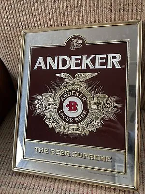 1983 Andeker Lager The Beer Supreme Bar Mancave Mirror Pabst Brewing Co WI USA • $29.99