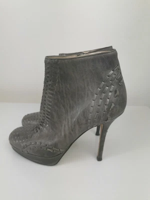 £90 • Buy Dior Ankle Boots Grey Leather Miss Dior Diorissima  Sz 39.5 UK 6.5 US 8.5