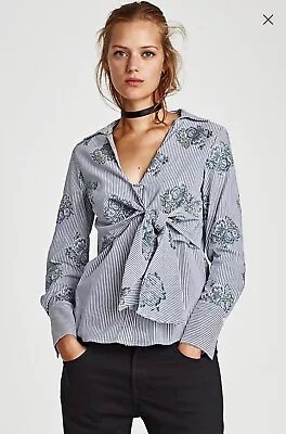 NWT Zara Tie Shirt Size XS ( Fit 68 ) RRP$89 • $19.90