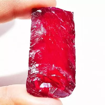 Clear 155 Ct Red Ruby Corundum Rough Lab Created Gemstone • $34.99