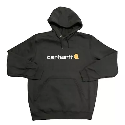 Carhartt Men's Long Sleeve Loose Fit Midweight Graphic Logo Hoodie (Black XXL) • $29.99