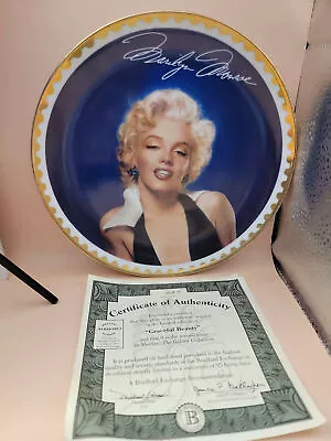 Marilyn Monroe Plate W/gold Trim By Bradford Exchange Collection W/certificate • $40