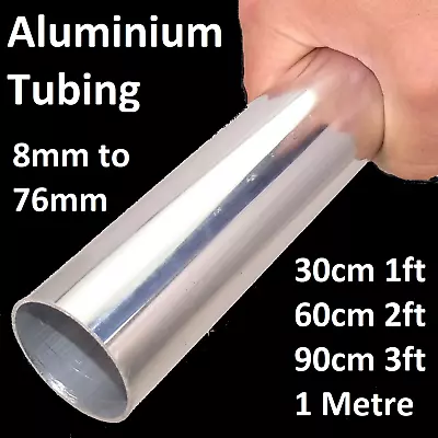 Aluminium Round Tube Pipe Many Sizes Lengths Aluminum Alloy Bar Rod Strip 1 • £1.45