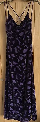Gorgeous Purple Crushed Velvet Long Dress & Wrap Size 10 J.taylor Cruise Evening • £30