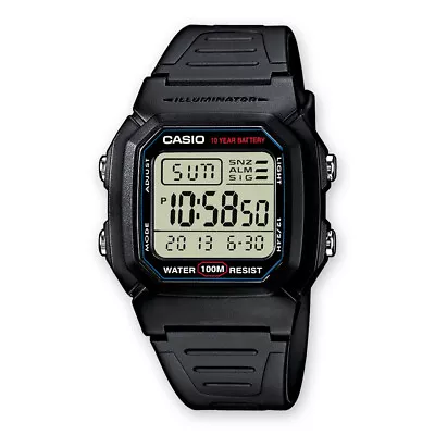 Unisex Watch CASIO W-800H-1A Vintage Silicone Black Chrono 100mt • $99.80