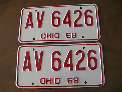 Vintage 1968 Original Ohio License Plate  Pair  NOS • $99