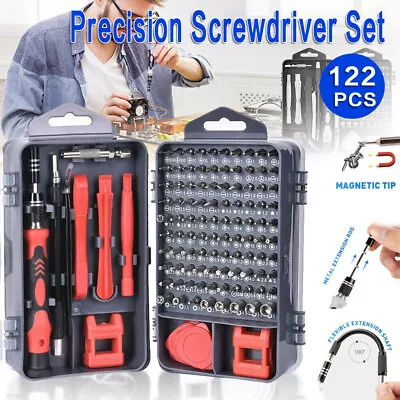 122 In 1 Precision Screwdriver Set Kit Repair Tool Phone Glasses Watch Jewellers • £10.99