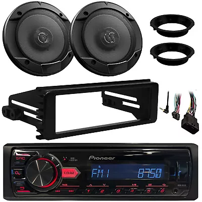 Pioneer USB Stereo Receiver 6.5  300W Speakers W/Adapters Harley Dash Kit • $189.49