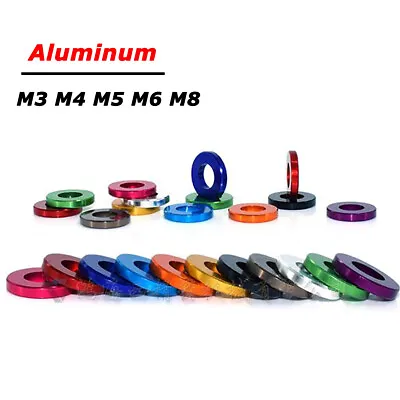 M3 M4 M5 M6 M8 Aluminum Alloy Flat Washers Gasket Ring Spacers Anodizing Colors • $2.05