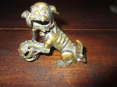 Vintage Asian Chinese BRONZE Foo Dog Paperweight W/amazing Detail • $29.95