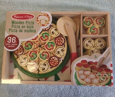 Melissa And Doug Pizza Party Wooden Play Food Set 36 Toppings. For Age 3+. NEW. • £15.99