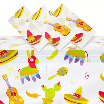 3 Pack Cactus Tablecloth Fiesta Party Supplies And Decorations 54x108 In • $10.79