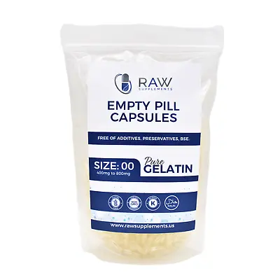 Empty Gelatin Clear Pill Capsules Size 00 Certified Kosher Gluten Free Gel Caps • $78.50