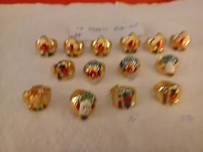 Vintage Rare Gumball/vending Metal Painted &/or Jeweled King Rings  Lot Of 14 • $6.25