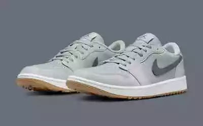 Nike Air Jordan 1 Low G  Wolf Grey/White/Gum Medium Brown/Iron  Men's Golf Shoe • $208.99