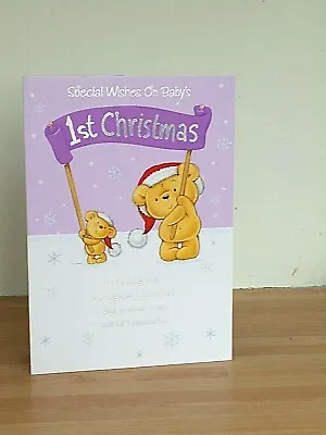 Special Wishes On Baby's First Christmas ~ Cute Bears ~  Xmas  Card ~ Free P&p • £1.70