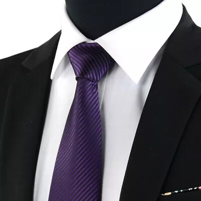 Jacquard Woven New Fashion Classic Striped Tie Men's Silk Suits Ties Neckt3  D❤6 • $3.09