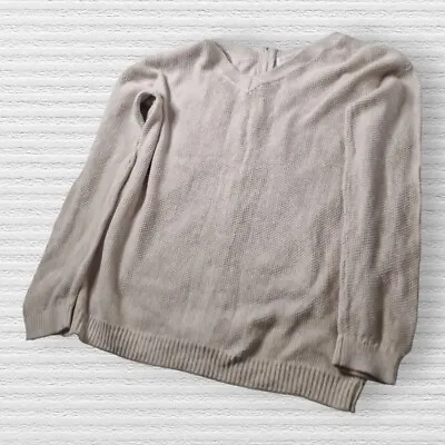 Charli London (Size 1) Beige Cotton/Cashmere Knit Sweater Jumper (Full Zip Back) • £16.49