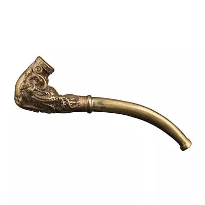 Vintage Pure Brass Copper Dragon Pattern Bent Smoking Tobacco Pipe Accessories • $13.19