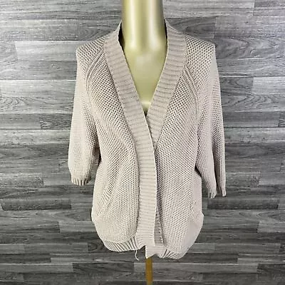 BANANA REPUBLIC Open Style 3/4 Sleeves Tan Cardigan Sweater Women's Size Small • £45.36