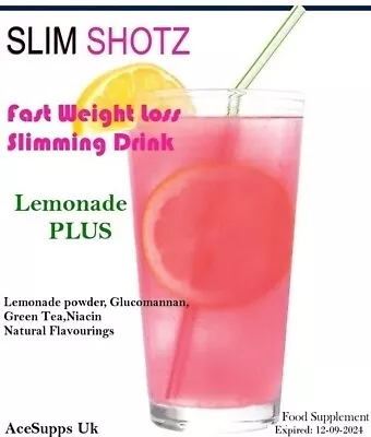  Slimming Pink Lemonade Booster Slim-shots Diet Juice Drink Plus Weight Loss • £8.99