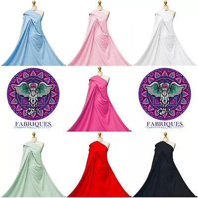 £5 • Buy Cotton Interlock Fabric 100% Cotton Jersey Soft Knit Fabric Dressmaking Material