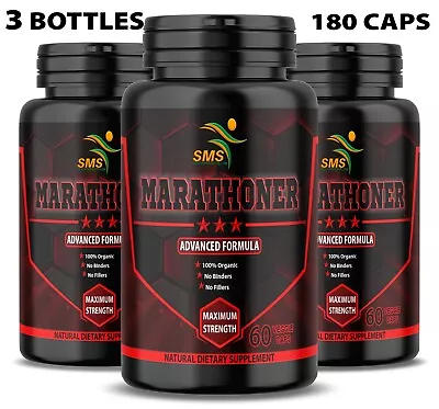 Marathoner Male Test Booster Dietary Supplement 180 Vegetable Capsules Non GMO • $25.48