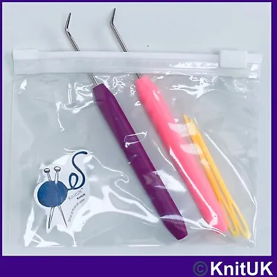 £5.95 • Buy KnitUK Knitting Loom Hook Set Of 2. Pink & Purple Picks And 2 Needles.