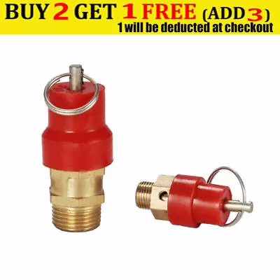 Air Compressor Pressure Safety Relief Valve 1/8  1/4  1/2  BSP 8 BAR 116 PSi Uk • $12.59