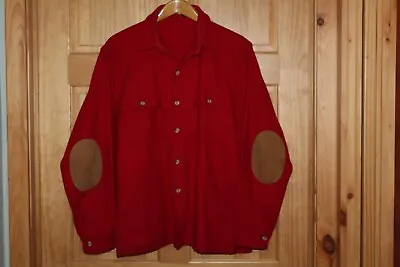Woolrich Men S Vintage Red Virgin Wool Heavy Shirt/Jacket - XL • $99.99